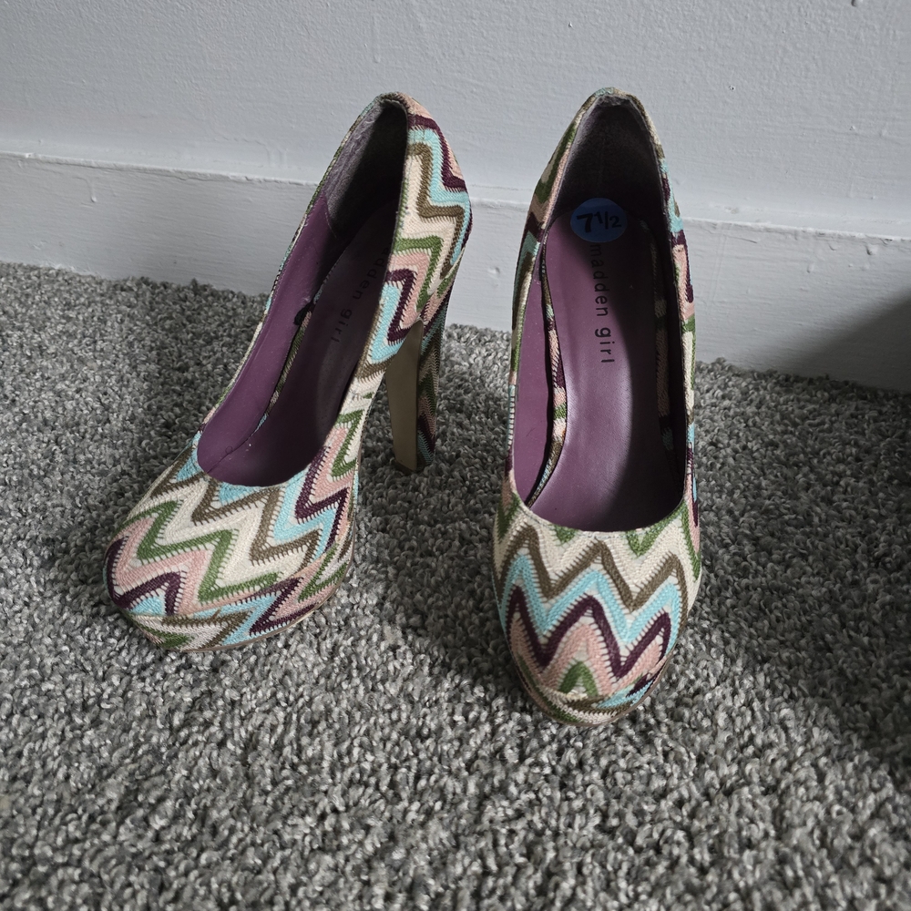 Madden Girl Pastel Zigzag Heels